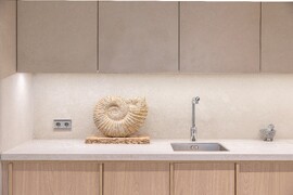 Interior design workshop with furniture materials