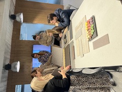 Interior design workshop with furniture materials